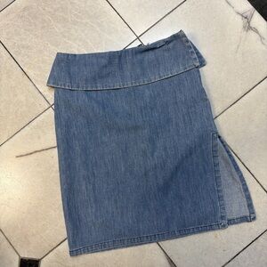 vintage versace denim skirt with slit